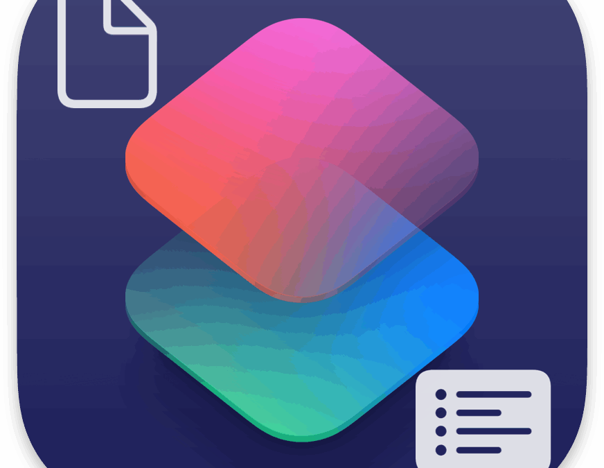 List of Default Document Actions for iOS Shortcuts